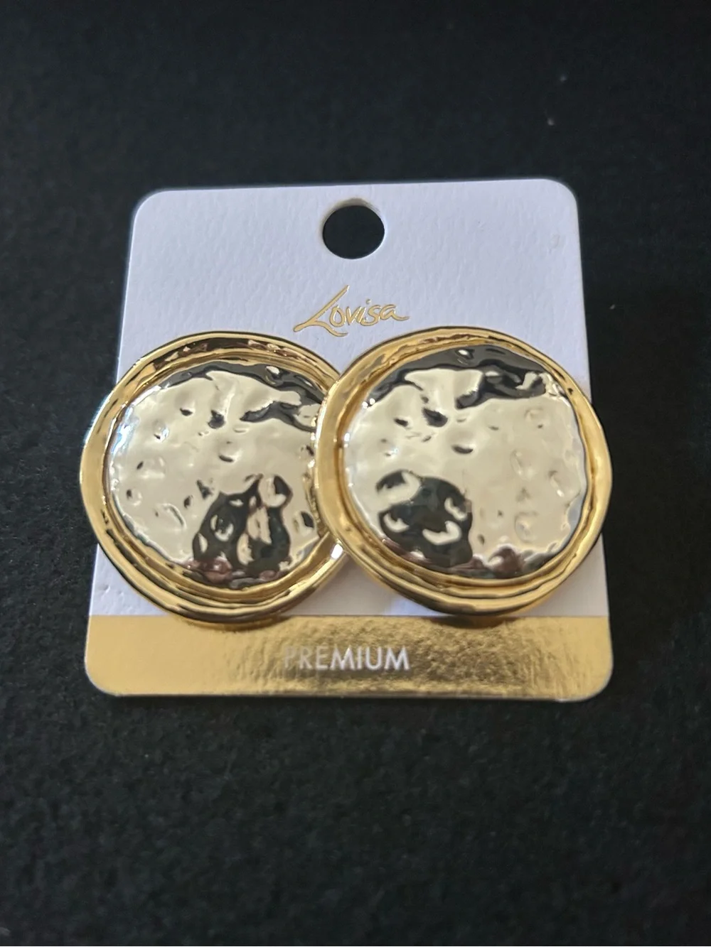 Lovisa Gold & Silver Tone Hammered Disc Statement Earrings NWOT